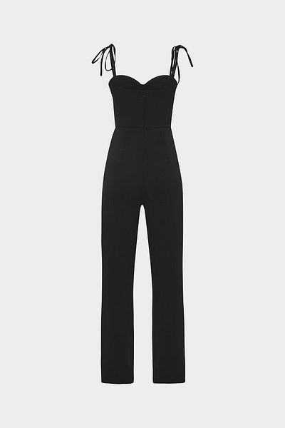 Açelya Okcu Woven Jumpsuit - Corsage Detailed and Underwire