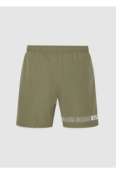 Hugo boss best sale khaki swim shorts