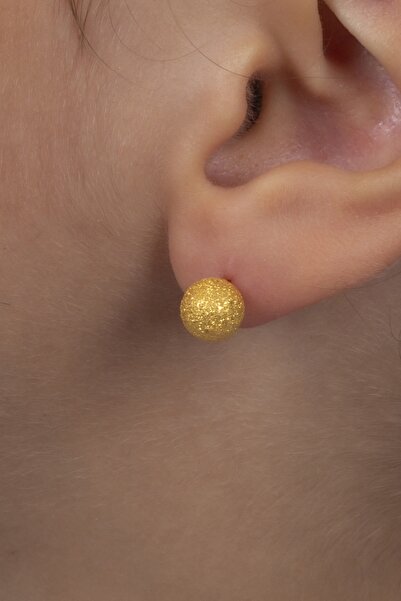 MÜCEVHER SARAYI 22 Ayar Altın Kumlu Top Küpe