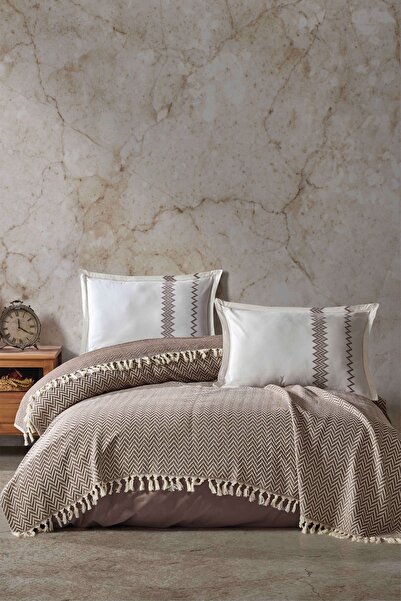 Clasy Ranforce Ipliği Boyalı Çift Kişilik Yatak Örtüsü Seti