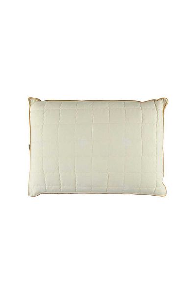 Sarev Wool Pillow with Gold Piping Detail