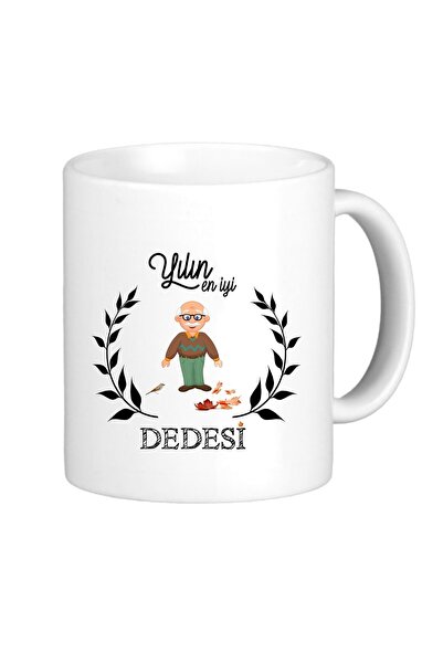 Yılın En Iyi Dedesi Temalı Beyaz Seramik Kupa Bardak