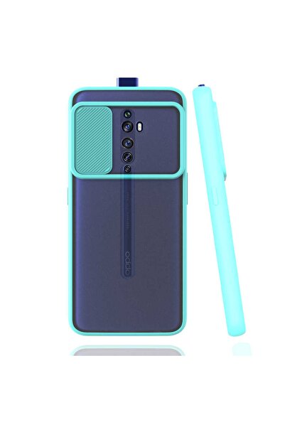 noktaks Oppo Reno 2z Kılıf Kamera Sürgü Mat Arka Yüzey Renkli Çerçeve Lensi K...
