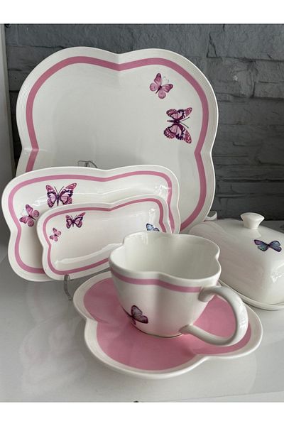 Lucca Home 36-Piece Patterned Breakfast Set for 6 People