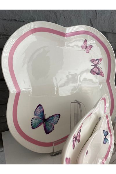 Lucca Home 36-Piece Patterned Breakfast Set for 6 People