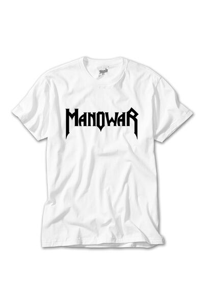 Z zepplin Tricou alb clasic cu logo Manowar