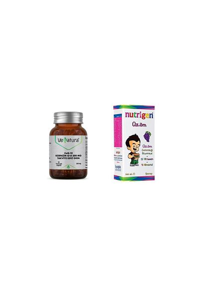 VeNatura Coenzyme Q10 200 Mg - 30 Soft Capsule and Grape Seed Extract Multi 200 Ml