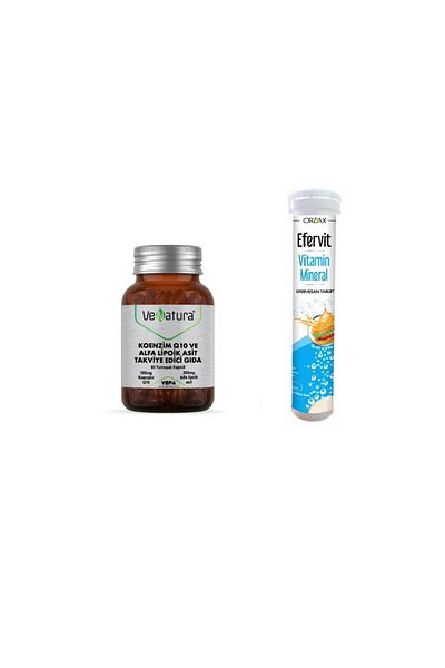 VeNatura Coenzyme Q10, Alpha Lipoic Acid 60 Capsules + Mineral 20 Effervescent Tablets
