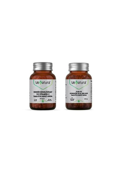 VeNatura Coenzyme Q10 + Iron Bisglisinate Vitamin C - 200 Mg 30 Soft Capsules + 90 Capsules
