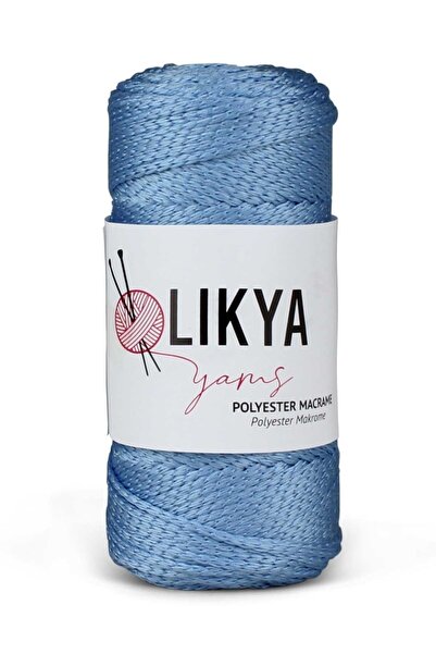 Likya Polyester Makrome Ipi Parlak Mavi 3 Numara |100gr|