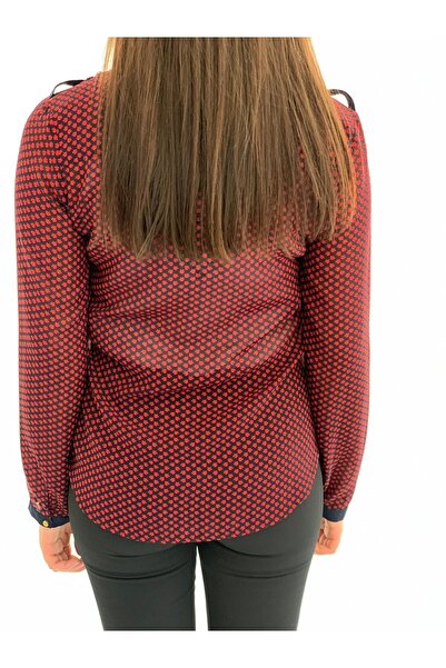 AYHAN Блуза з подвійними кишенями на комірі та деталями на плечах