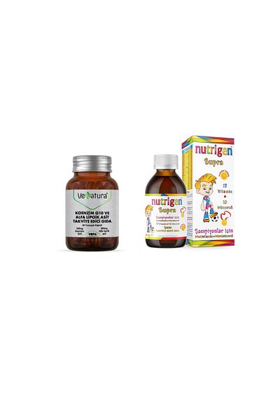 VeNatura Coenzyme Q10 and Alpha Lipoic Acid - 60 Capsules + Supra Orange Flavored Syrup 200 ml