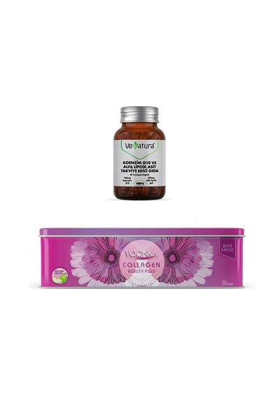 VeNatura Coenzyme Q10, Alpha Lipoic Acid 60 Capsules + Collagen Beauty Plus 30 Sachet Pineapple Flavored