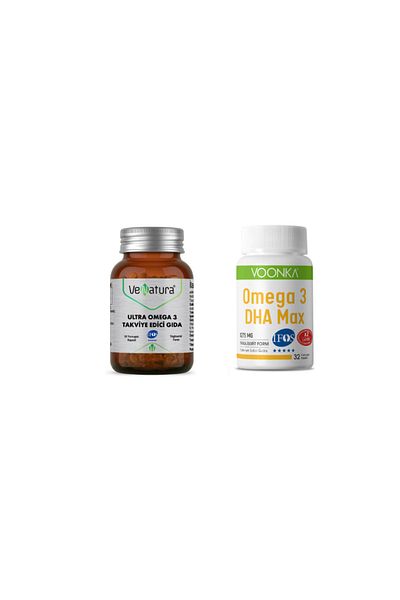 VeNatura Ultra Omega3 30 Capsules + Omega 3 1050 Mg Dha Max 32 Capsules