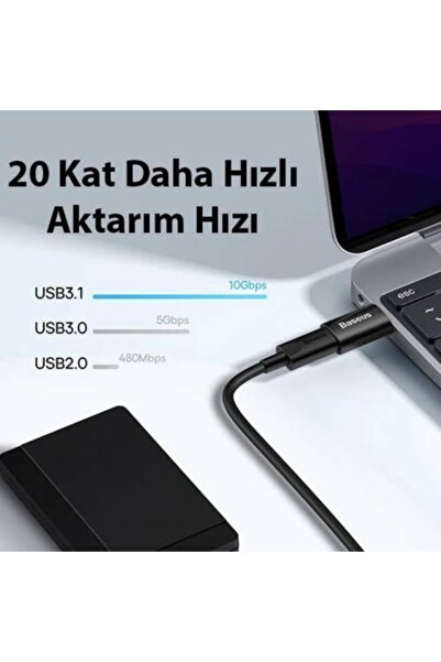 Baseus محول USB 3.1 إلى Type-c Otg، نقل بيانات بسرعة 10 جيجابت في الثانية، محول صغير من النوع C