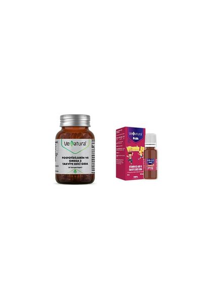 VeNatura Phosfotidylserine and Omega 3 30 Capsules + D3 400 Iu 20 ml for Children