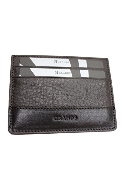 Grande Deri Grande 747 100% Γνήσιο Δέρμα Ανδρική Κάρτα Καφέ