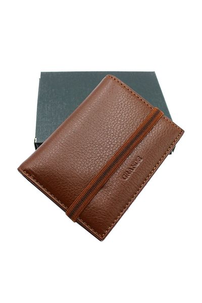 Grande Deri Grande 325 100% Γνήσιο Δέρμα Ανδρική Κάρτα Φουντούκι