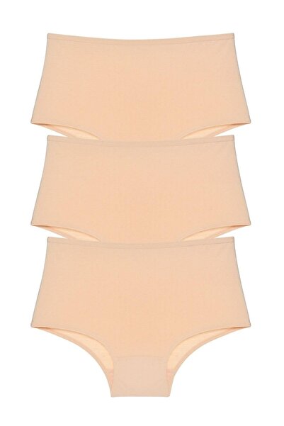 Imoda Kadın Ten Rengi 3'lü Paket Yüksek Belli Külot