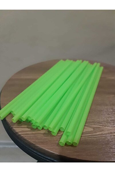 L'Opaline 25 Adet Yeşil Kalın Pipet 26 Cm 8 Mm