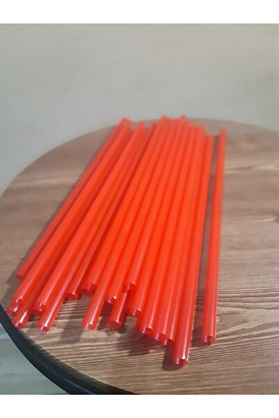 L'Opaline 25 Adet Kırmızı Kalın Pipet 26 Cm 8 Mm