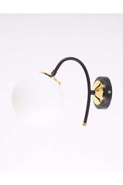 MŞ Aydınlatma Yoyo Black Gold White Glass Sconce