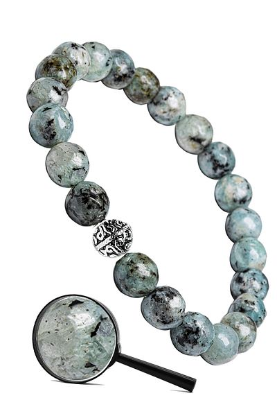 Tesbih Atölyesi Certified Silver Faceted Light Blue Natural Quartz Stone Bracelet