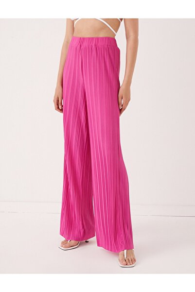 Koton Bol Paça Pantolon Beli Lastikli Pilili