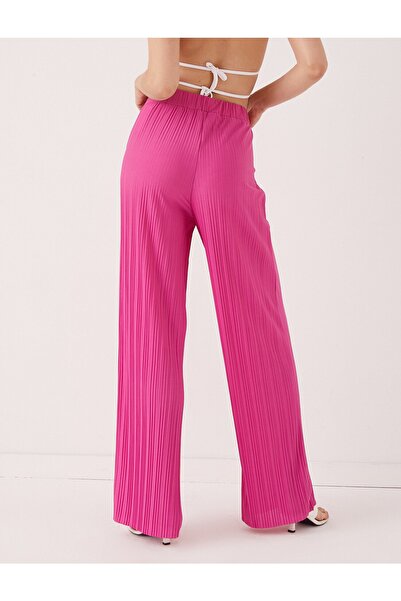 Koton Bol Paça Pantolon Beli Lastikli Pilili