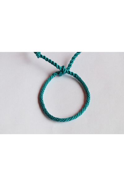 Bidüğüm Handmade Lucky Rope Bracelet - Dark Turquoise Color, Adjustable Size