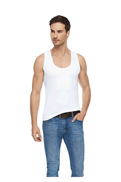 Asrın Store Tutku Elit Men's Modal Elastane Undershirt 1201 |   White