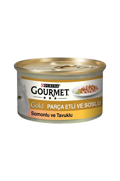 Gourmet Purina Gold Somonlu Ve Tavuklu Parça Etli Yaş Kedi Maması 85 gr -10 A...