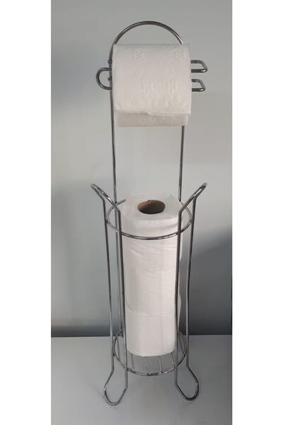 EveFix Suport pentru hârtie igienică de rezervă cu picior din metal lustruit ...