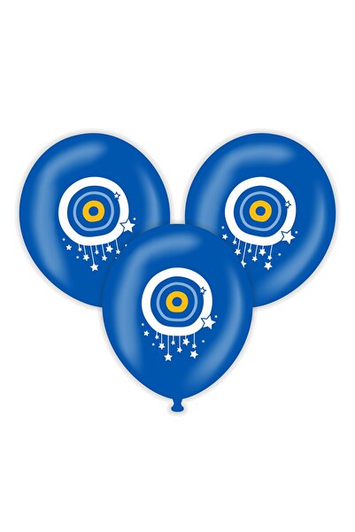 parti sürprizi بالون لاتكس أزرق بخرز عين الشر 10 قطع