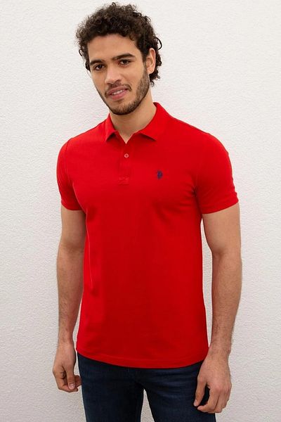 U.S. Polo Assn. Polo954055 Ανδρικό μπλουζάκι Polo λαιμόκοψη/ανοιχτό κόκκινο/α