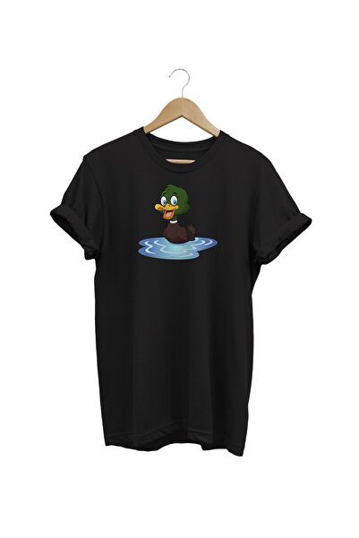 WİDİ Baby Duck Štampano crna T-shirt