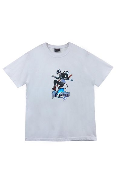 fame-stoned Ao No Exorcist Anime με στάμπα Unisex 100% βαμβακερό λευκό μπλουζάκι