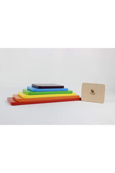 aliwooden مجموعة من 7 أطباق مسطحة بألوان قوس قزح من Waldorf