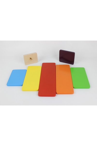 aliwooden Set of 7 Waldorf Rainbow Flat Plates