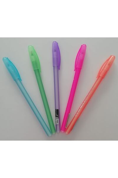 EMİR KIRTASİYE Fosforlu Iğne Uçlu Başlık Tükenmez Kalemi 5'li Set