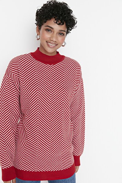 Trendyol Modest Sweater - Red - Relaxed