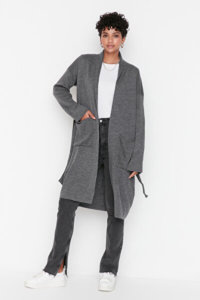 Trendyol Modest Cardigan - Gray - Regular fit