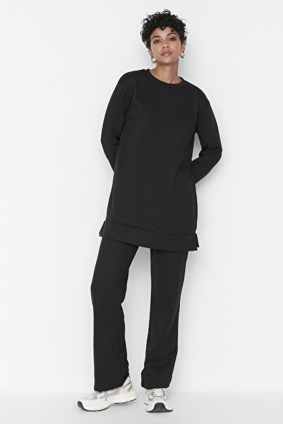 Trendyol Modest Sweatsuit Set - Black - Relaxed fit