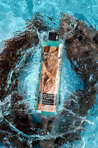 AVON Senses Extreme Limits Greyfurt ve Sandal Kokulu Saç ve Vücut için Erkek Duş Jeli 250 Ml.