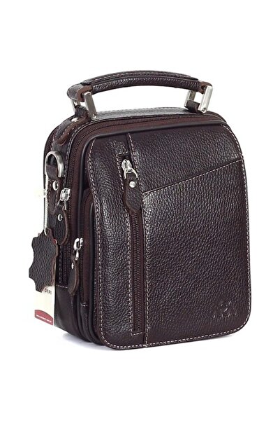 Aka Deri 366 Geantă pentru bărbați din piele naturală, cu curea de mână și de...