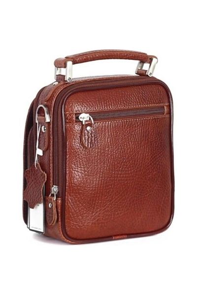Aka Deri 366 Genuine Leather Men's Messenger Bag - Tan