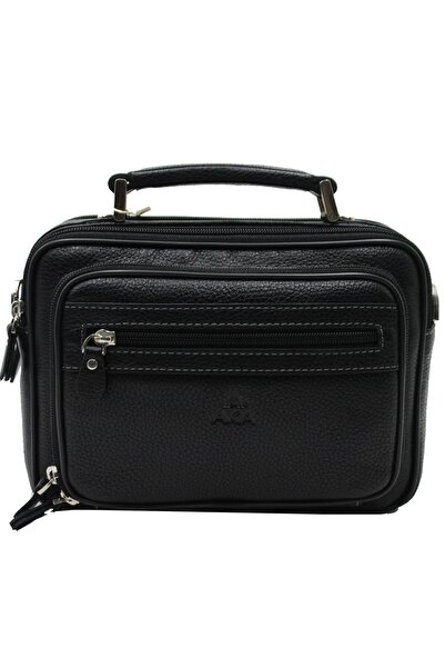 Aka Deri 318 100% Genuine Leather Men's Handbag Crossbody Bag Black