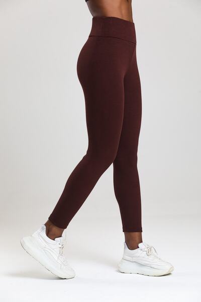 CATSPY Smeđe rebraste helanke