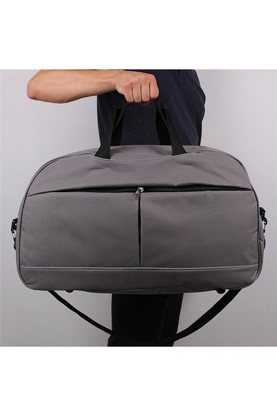 Bagacar 60x35x24 εκ. Unisex γκρι υφασμάτινη τσάντα παραλίας γυμναστικής και ταξιδιού