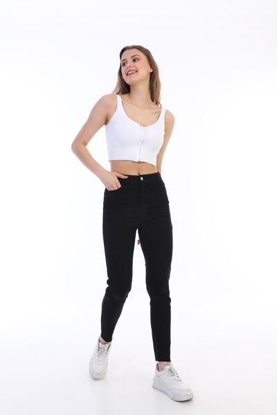 Darkly Jeans Siyah Süper Yüksek Bel Skinny Fit Jean Pantolon